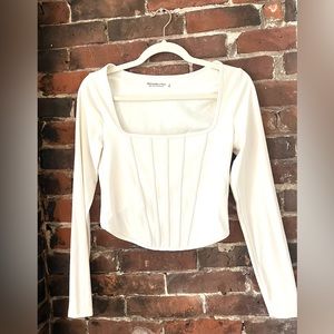 Abercrombie White/Cream cropper corset top
